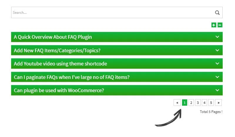 BWL Advanced FAQ Manager pagination