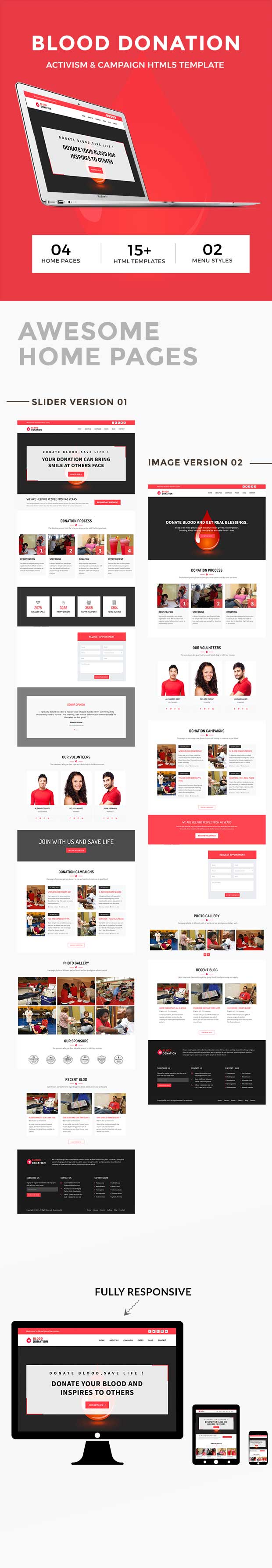 Blood Donation - Activism & Campaign HTML5 Template