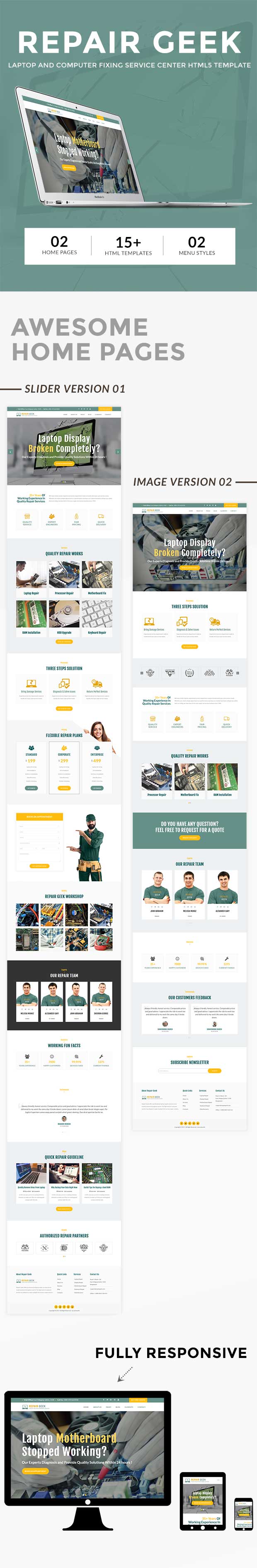 Repair Geek - Laptop And Computer Fixing Service Center HTML5 Template