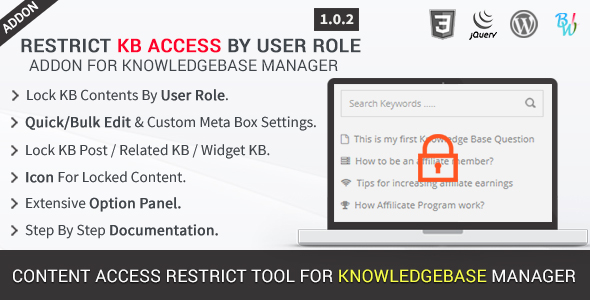 Restrict KB Access by User Role - BWL Knowledge Base Manager Addon image