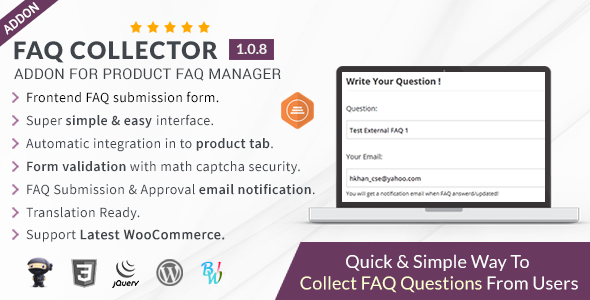 FAQ Collector - Addon For WooCommerce Product Faq Manager image