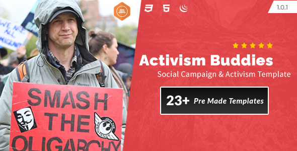 Activism buddies HTML5 Template image