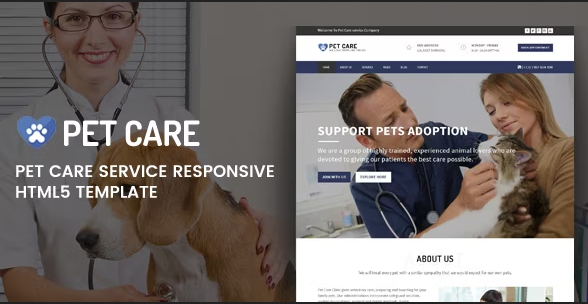 Pet Care HTML5 Template image