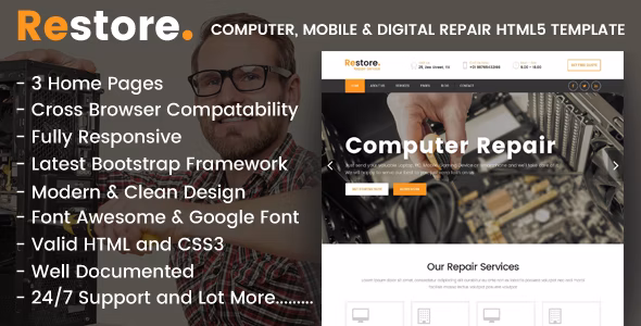 Restore HTML5 Template image